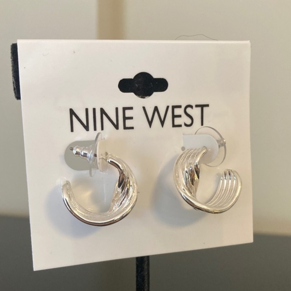 Nine West Textured Silver Earrings
